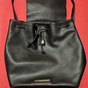 Victoria's Secret Black Drawstring Shoulder Bag
